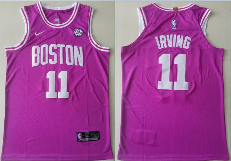 Men Boston Celtics 11 Irving Pink City Edition Game Nike NBA Jerseys
